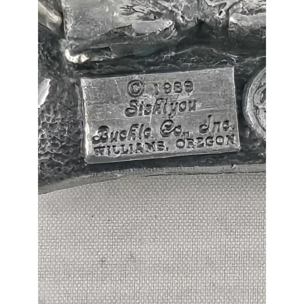 Vintage 1988 Harley-Davidson Flag Siskiyou Buckle Harmony Designs Made in USA